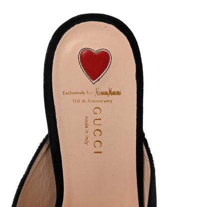 Gucci Velvet Dragon Embroidered Womens Princetown Slippers 39.5 Black 7 of 9