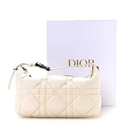 Christian Dior Calfskin Macrocannage Medium Diortravel Nomad Pouch Off White 11 of 12