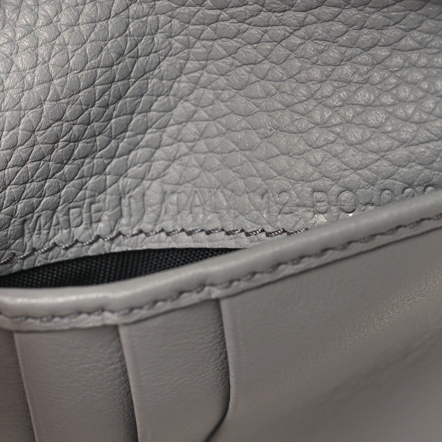 Grained Calfskin CD Icon Bifold Wallet Deep Grey