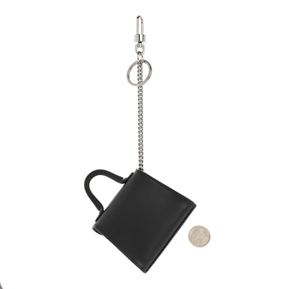 Delvaux Calfskin Mini L'Humour Brillant Bag Charm Black White 2 of 7