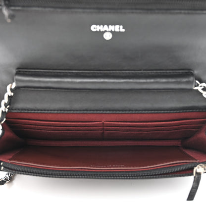Chanel Lambskin Quilted Wallet On Chain WOC Black 5 of 12