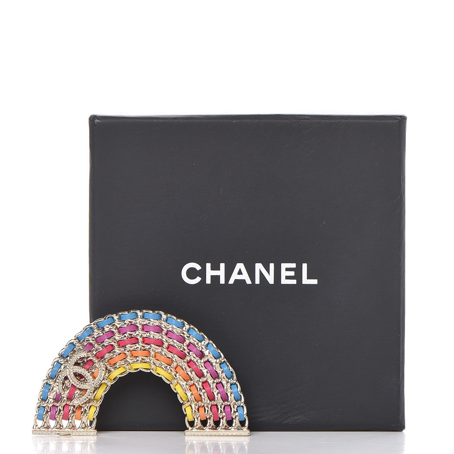 Chanel Lambskin Chain Rainbow CC Brooch Gold Multicolor 5 of 5