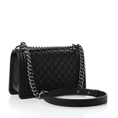 Chanel Calfskin Quilted Medium Boy Flap Black 3 of 11