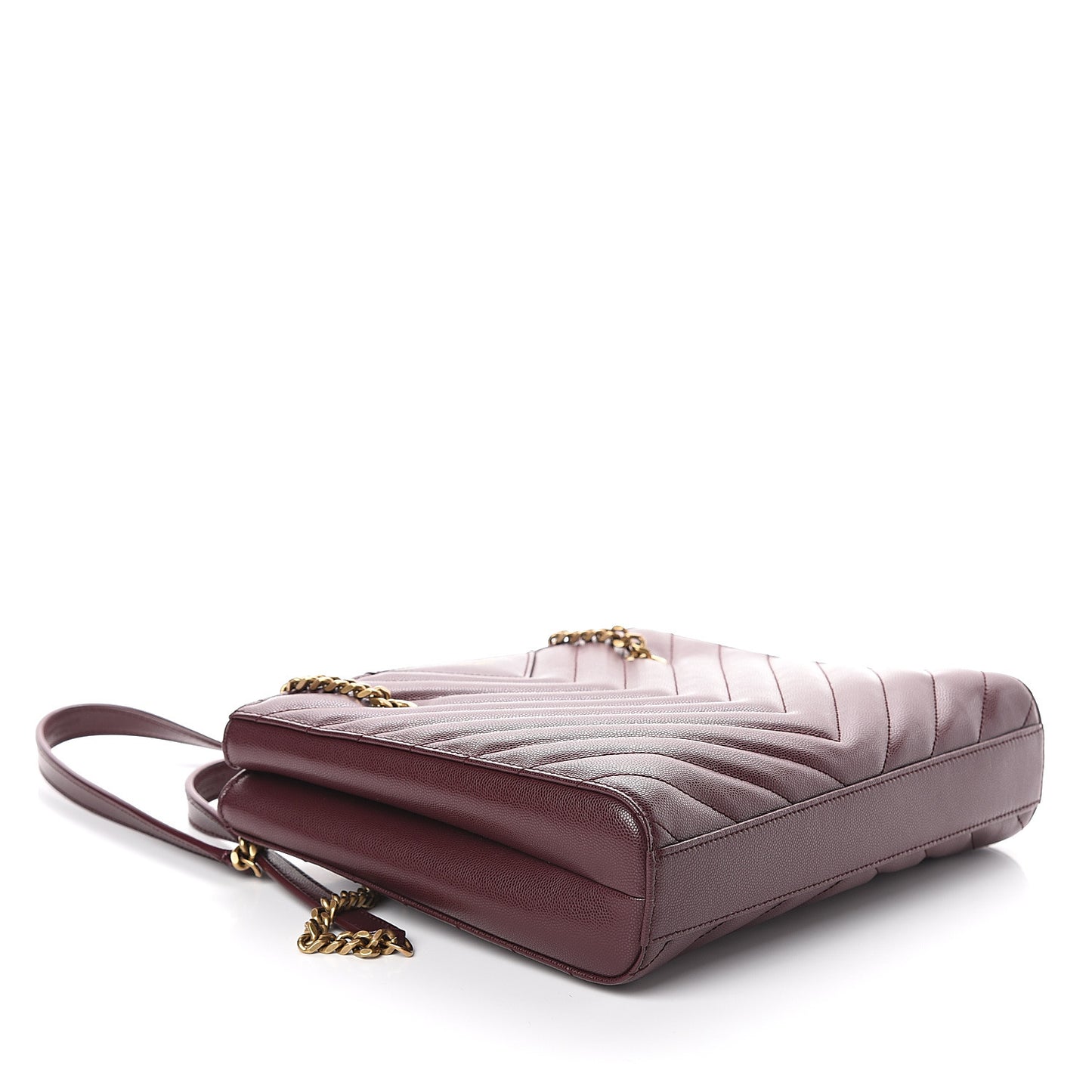 Grain de Poudre Matelasse Chevron Small Tribeca Shopping Bag Rouge Legoin