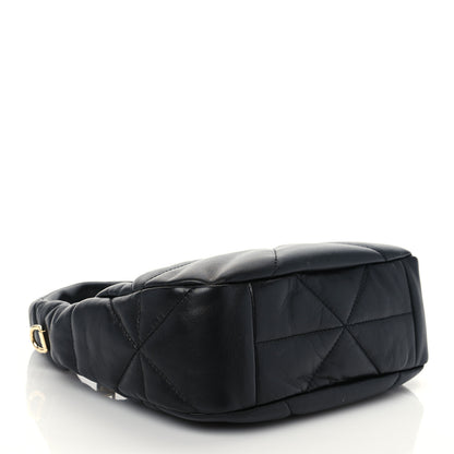 Prada Nappa Triangle Stitched Mini Zippered Hobo Bag Black 3 of 5