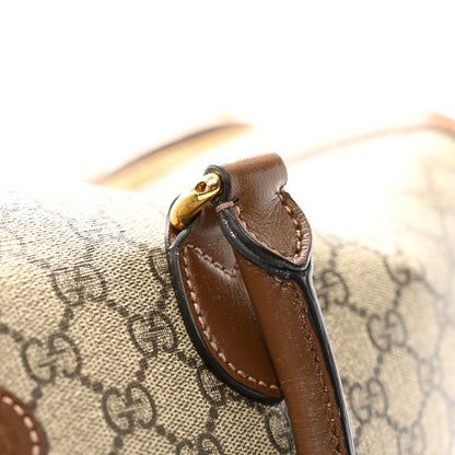 Gucci GG Supreme Monogram Azalea Calfskin Retro Interlocking G Large Duffle Bag Beige Ebony Brown Sugar 13 of 15