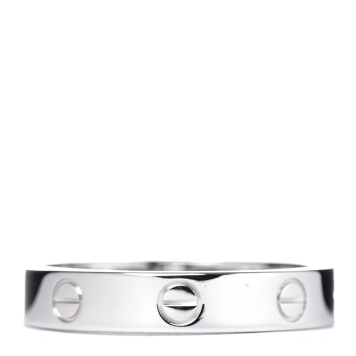 Cartier 18K White Gold 4mm LOVE Wedding Band Ring 58 8.5 1 of 5