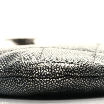 Chanel Metallic Caviar Quilted Medium Golden Class Pouch Dark Grey 11 of 12