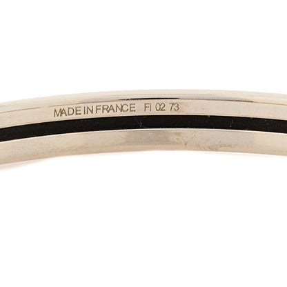Hermes Enamel Printed Extra Narrow Uni Bracelet 62 White 4 of 5