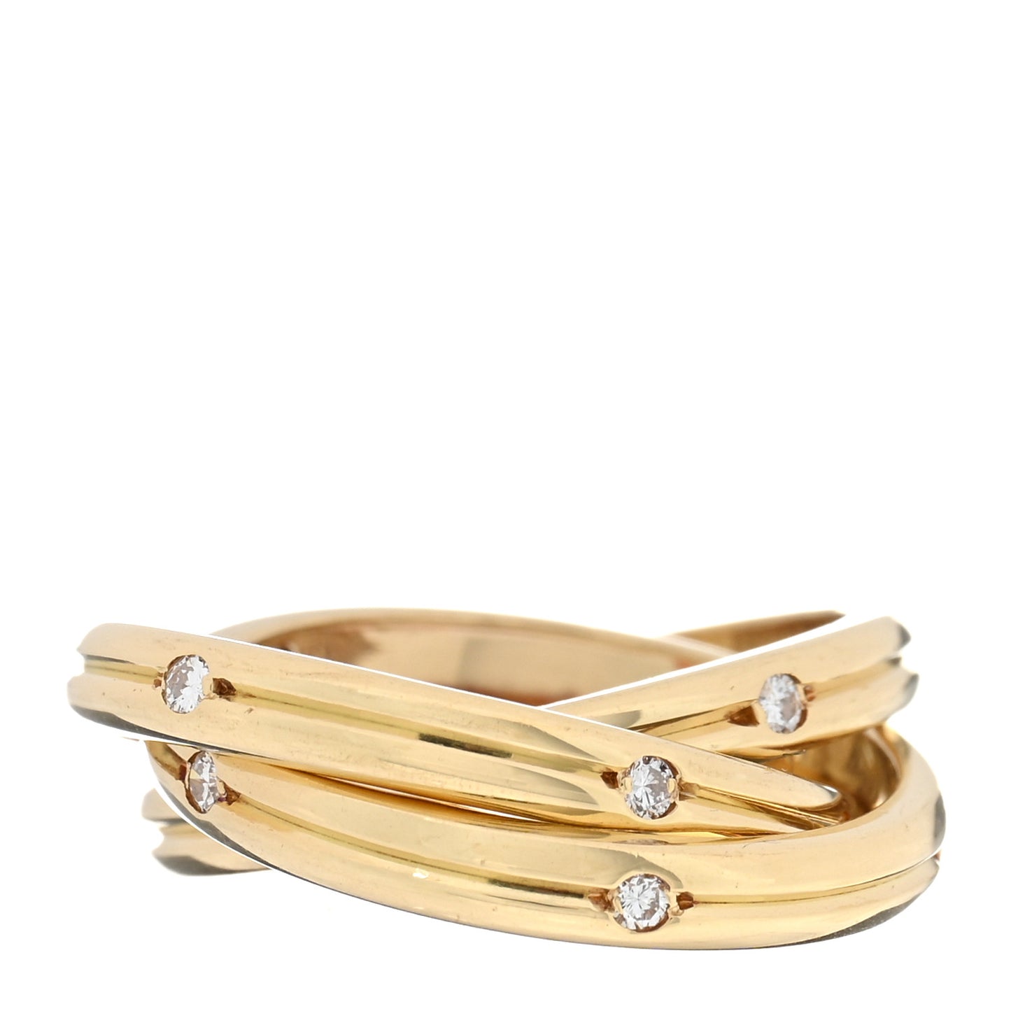 18K Yellow Gold Diamond Constellation Trinity Ring 50 5.25