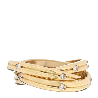 Cartier 18K Yellow Gold Diamond Constellation Trinity Ring 50 5.25 3 of 4