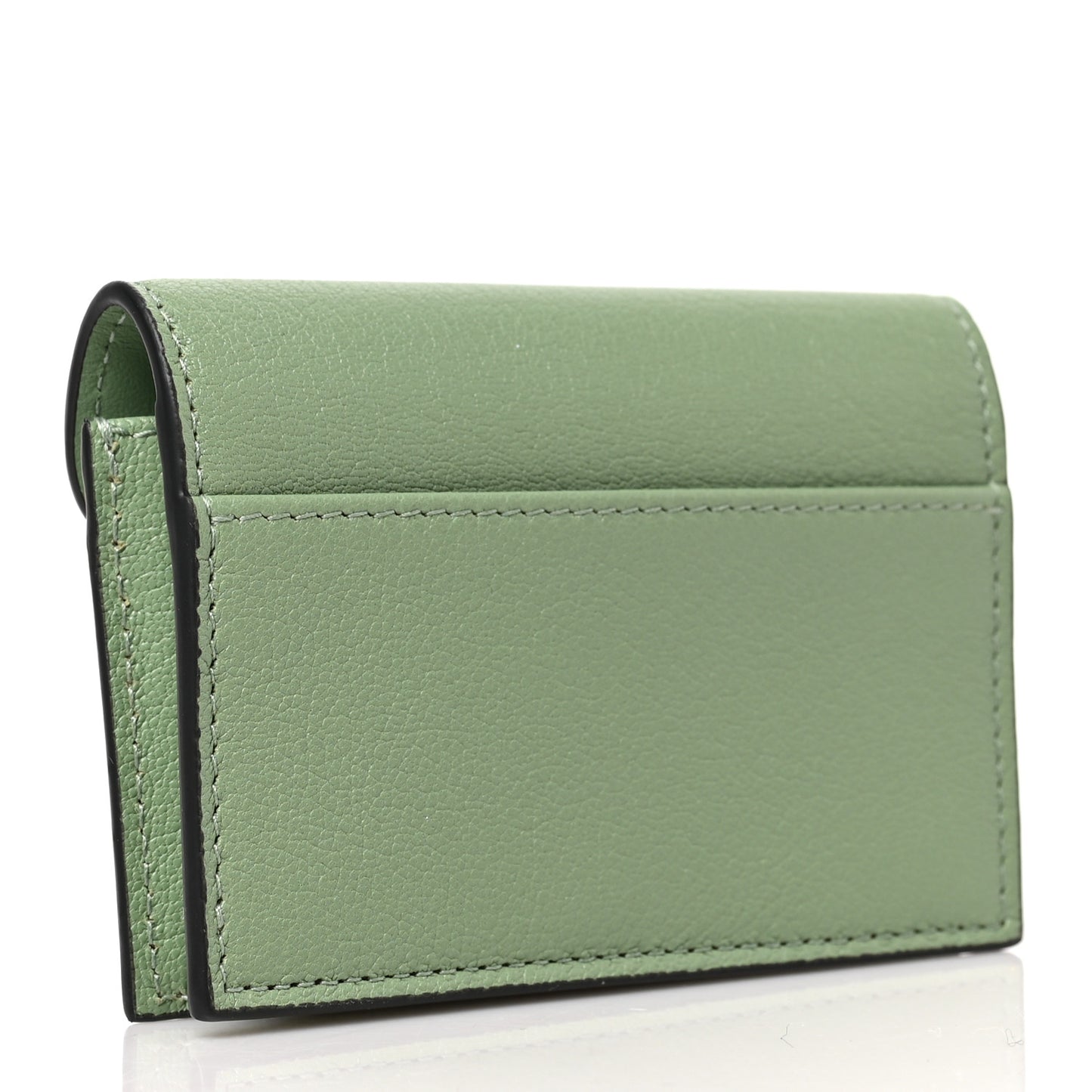 Goatskin Saddle Card Holder Light Green