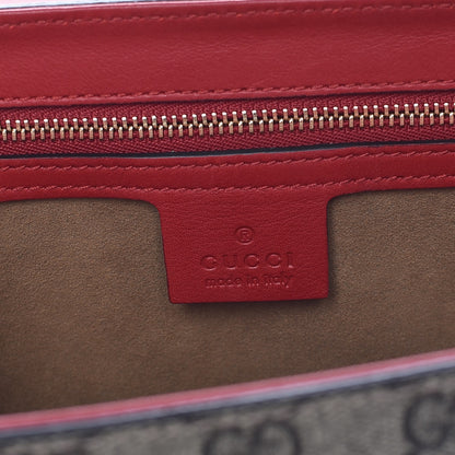 Gucci GG Supreme Monogram Calfskin Medium Padlock Shoulder Bag Beige Hibiscus Red New Rosette 7 of 10