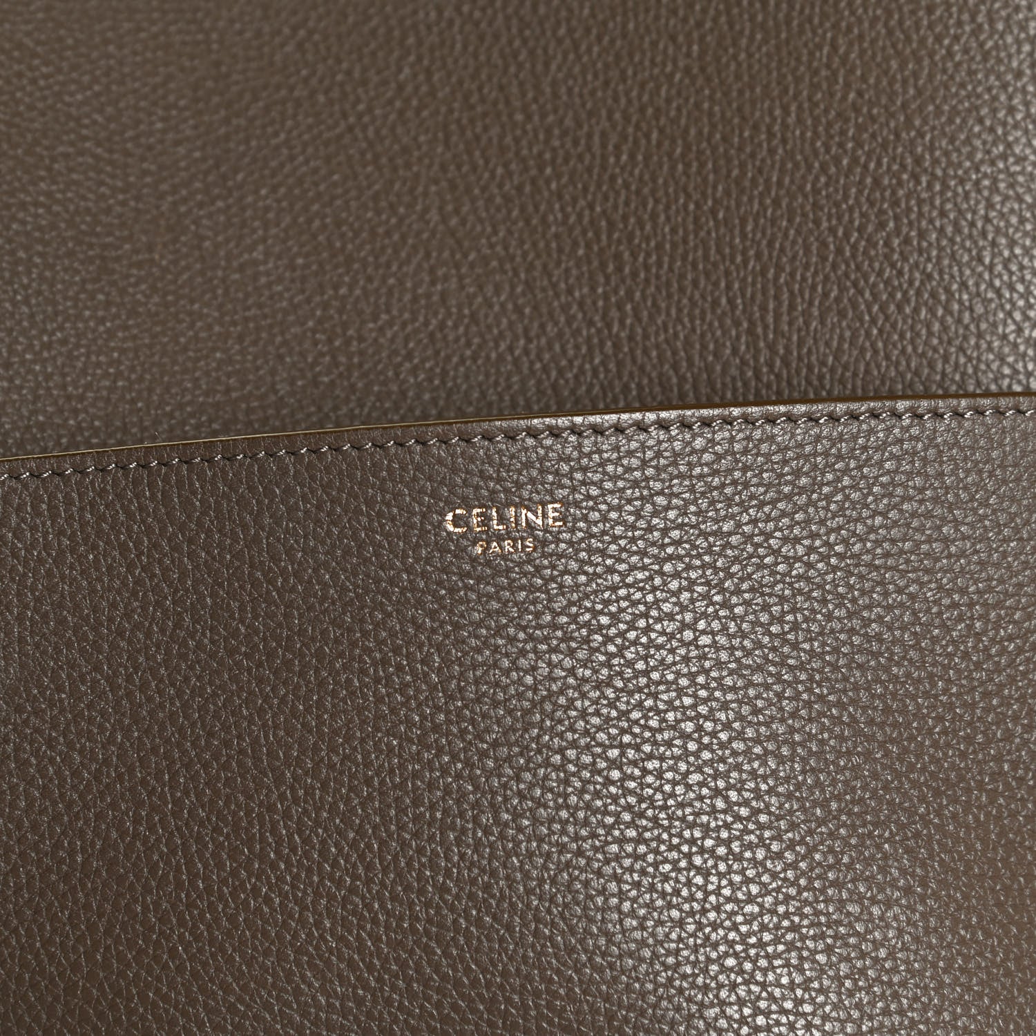 Celine Soft Grained Calfskin Sangle Bucket Bag Taupe 5 of 10