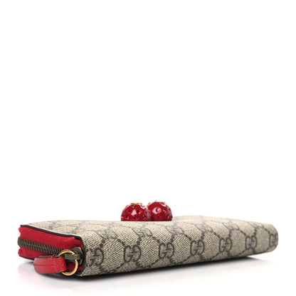 Gucci GG Supreme Monogram Cherries Zip Around Wallet Hibiscus Red 4 of 7