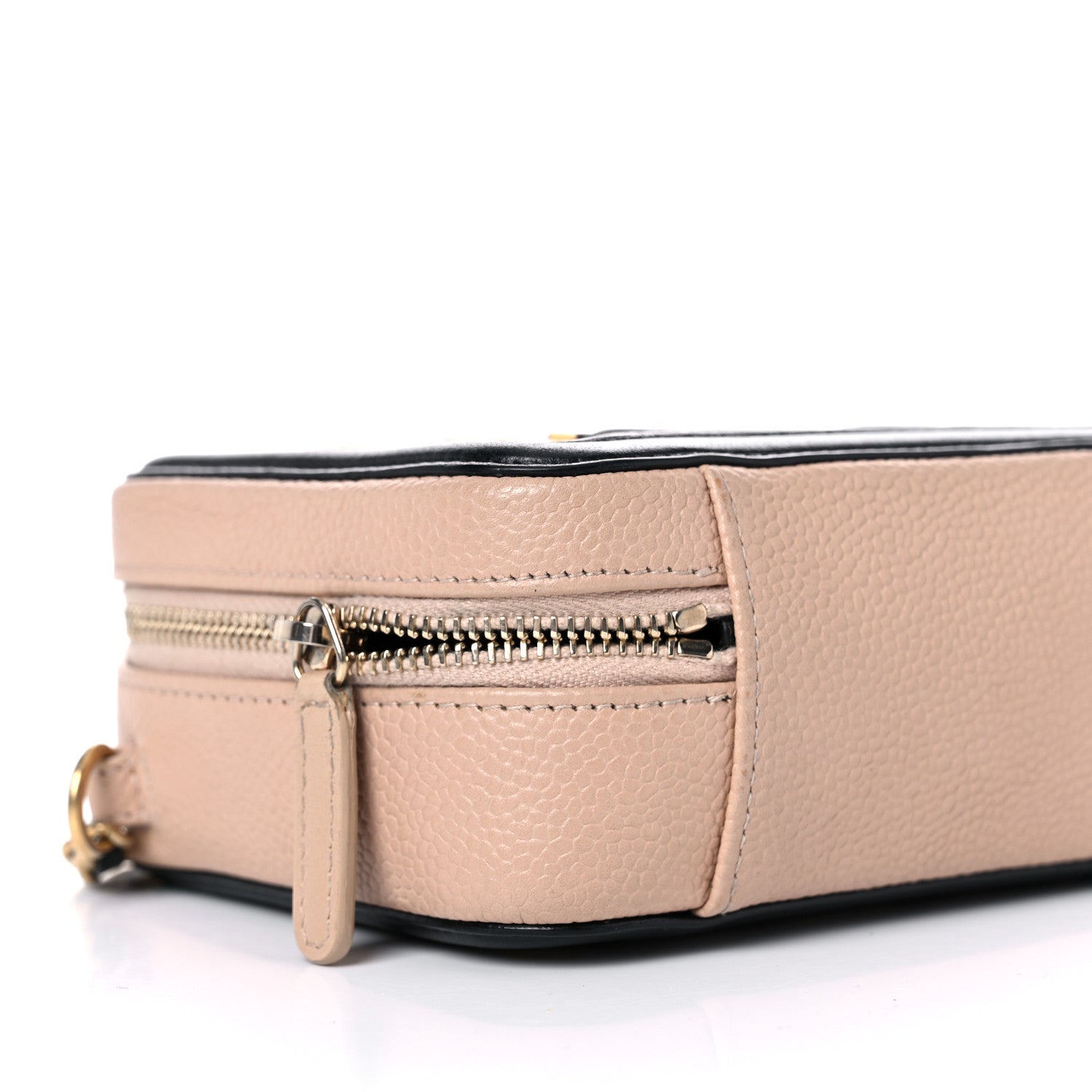 Chanel Caviar Quilted CC Filigree Vanity Clutch With Chain Beige Black 8 of 10
