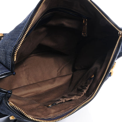 Chloe Denim Large Marcie Satchel Navy 5 of 10