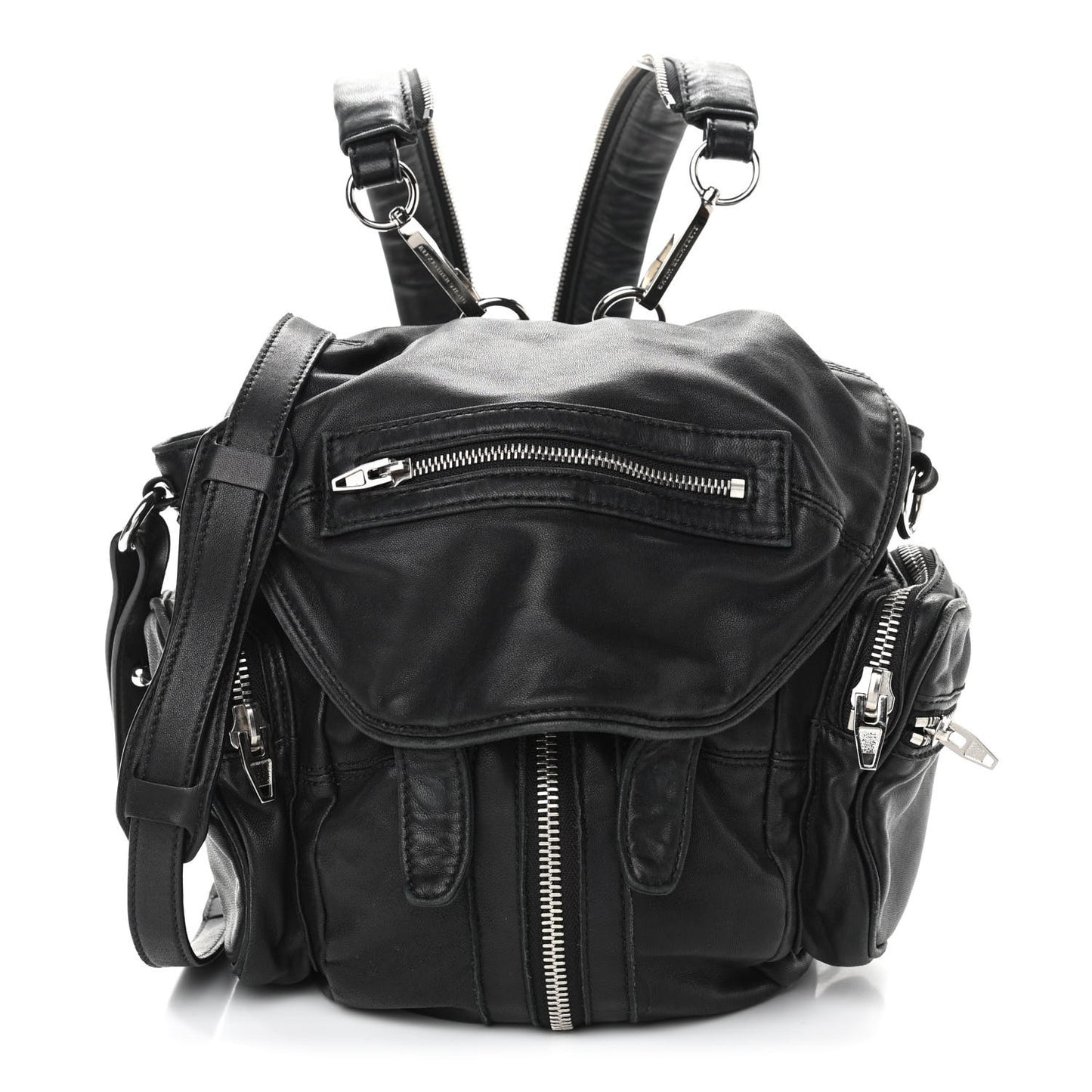 Lambskin Mini Marti Backpack Washed Black Rhodium Hardware