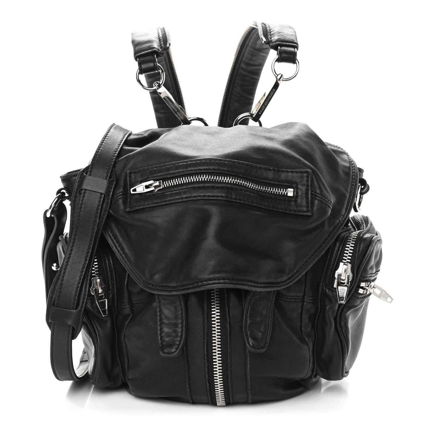 Alexander Wang Lambskin Mini Marti Backpack Washed Black Rhodium Hardware 1 of 15