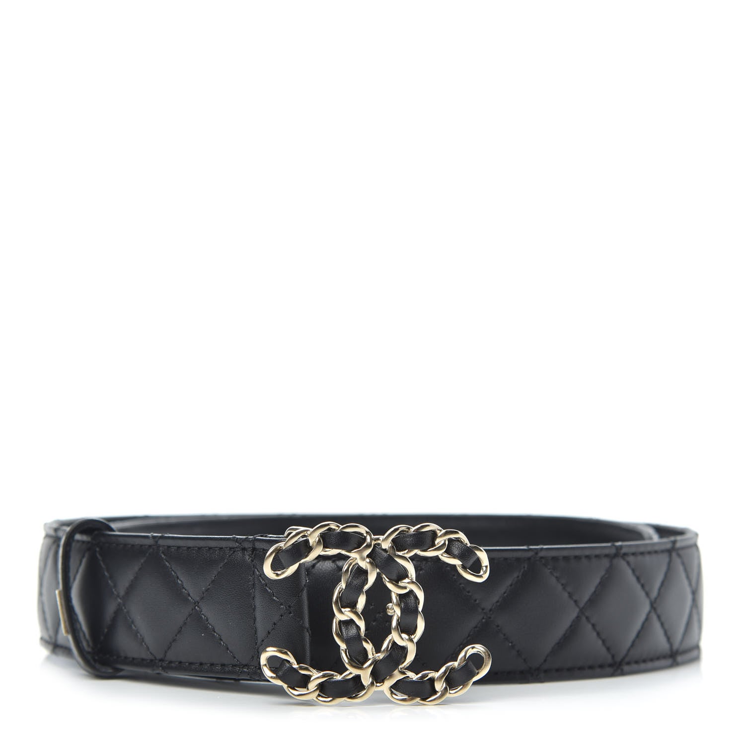 Chanel Lambskin Quilted CC Chain Belt 85 34 Black 1 of 5