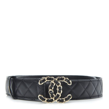 Chanel Lambskin Quilted CC Chain Belt 85 34 Black 1 of 5