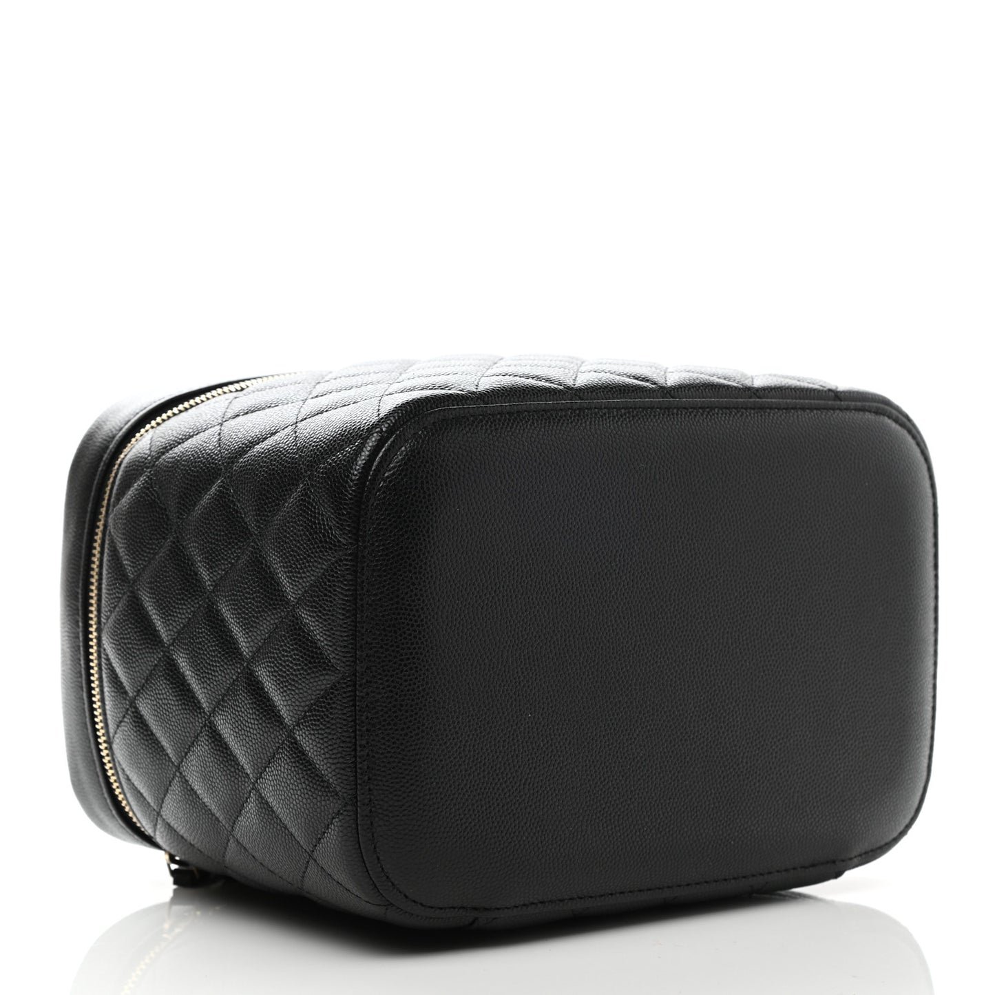 Caviar Quilted Large Vanity Pouch Black