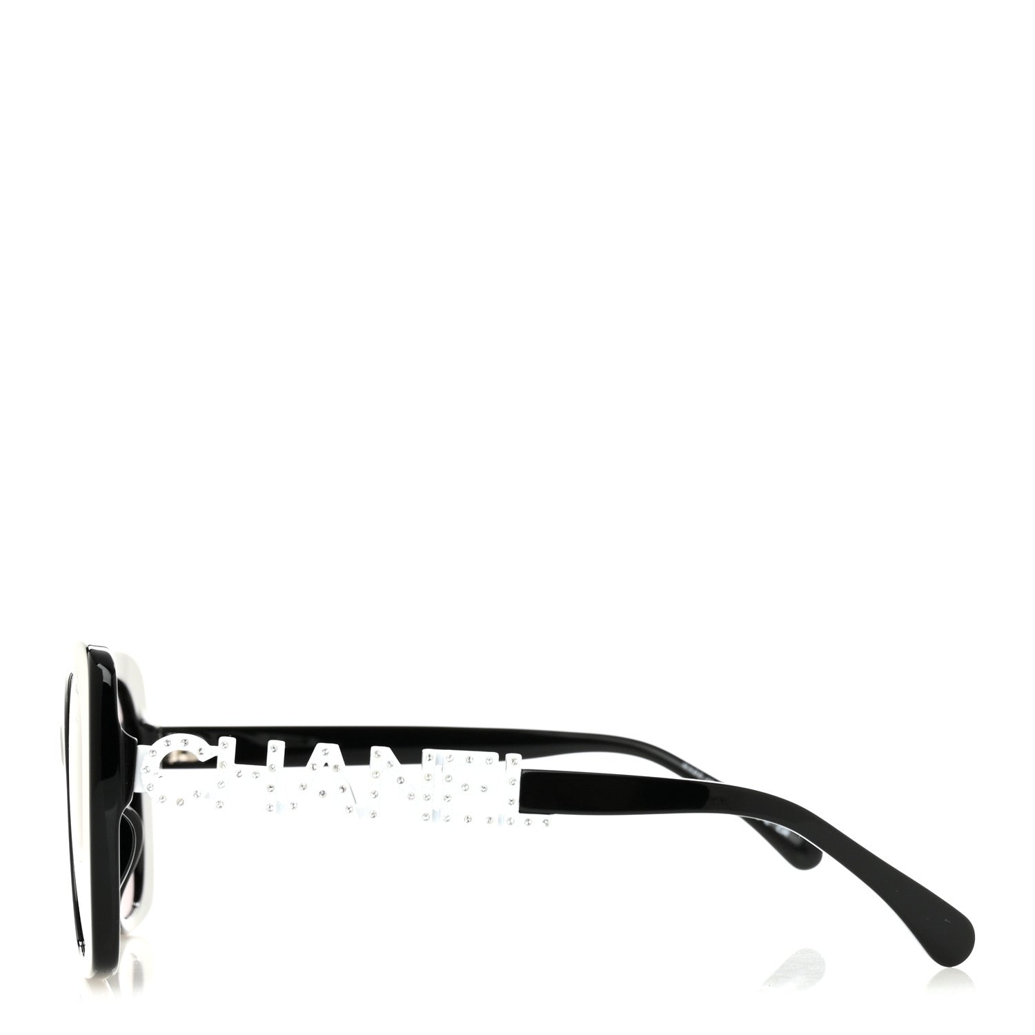 Chanel Acetate Strass Square Sunglasses 5422-B-A Black White