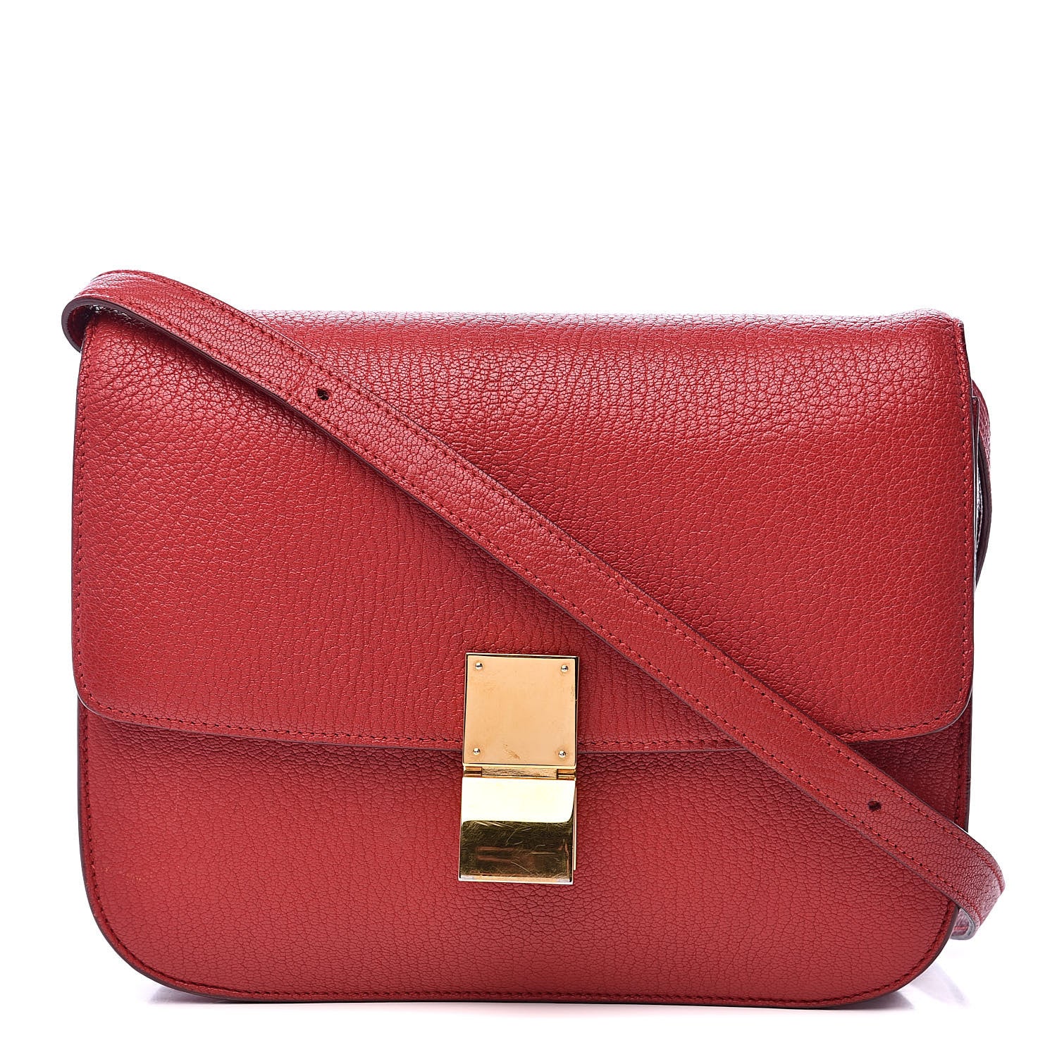 Celine Goatskin Medium Classic Box Flap Bag Carmin 1 of 14