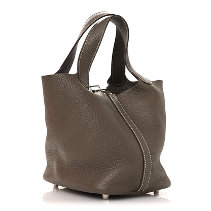 Hermes Taurillon Clemence Picotin Lock 18 PM Etoupe 3 of 11