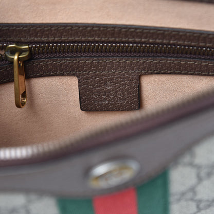 Gucci GG Supreme Monogram Web Ophidia Portfolio Pouch Beige New Acero 6 of 7