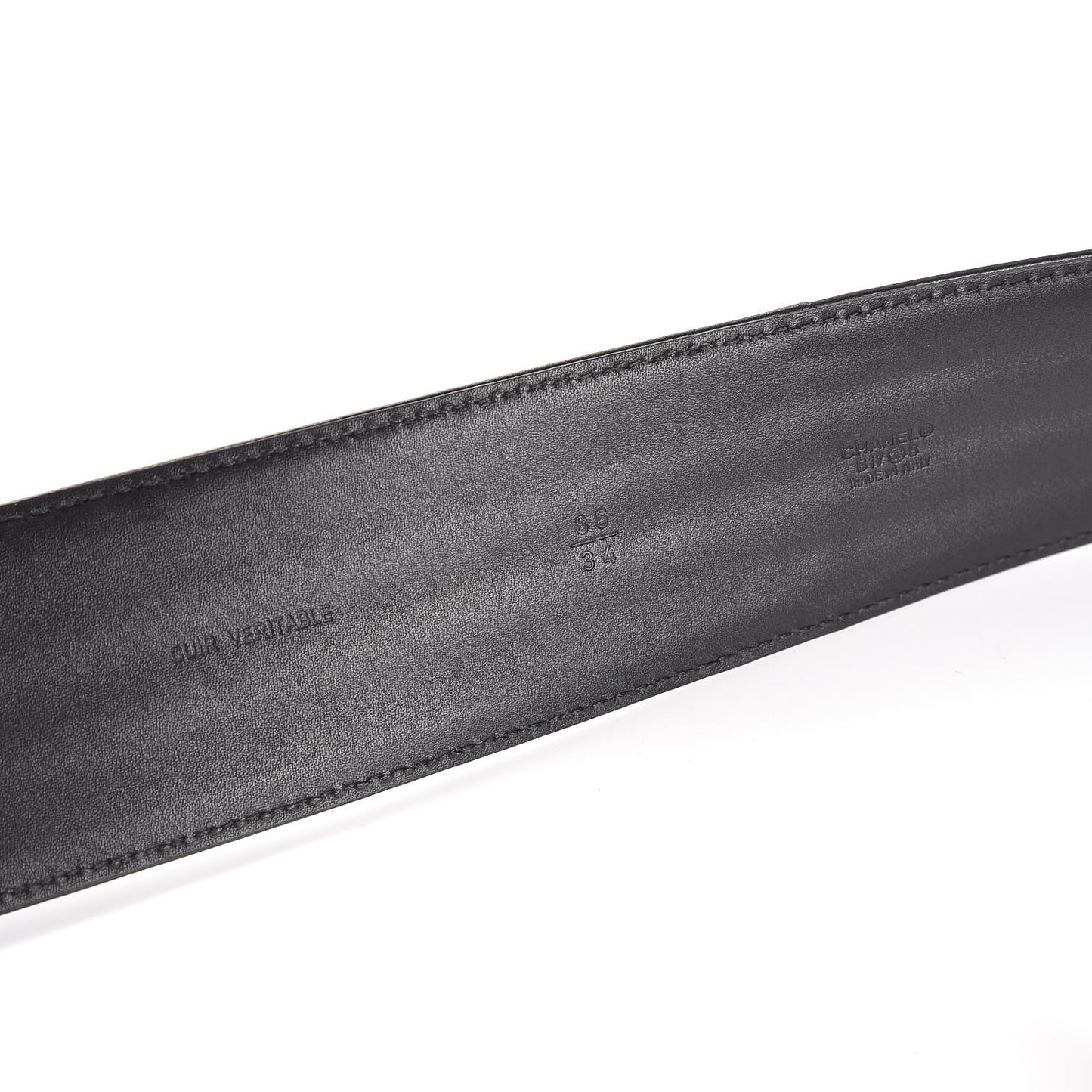 Calfskin Stitched CC Belt 85 34 Black
