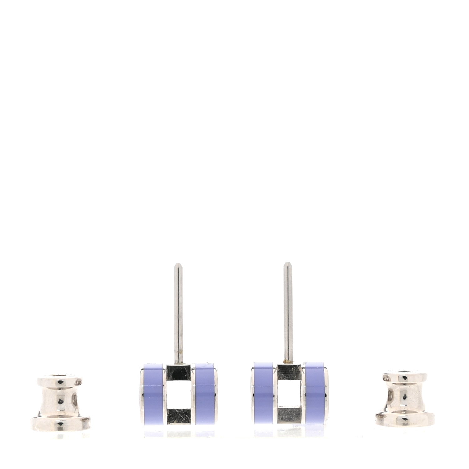 Hermes Palladium Lacquered Mini Pop H Earrings Lilac 3 of 5