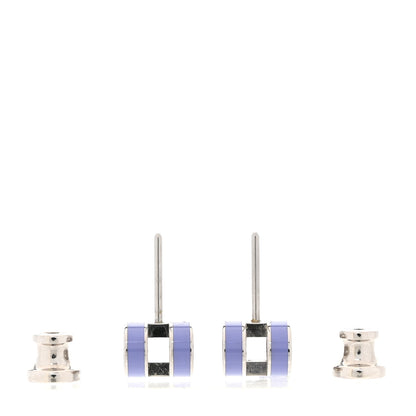 Hermes Palladium Lacquered Mini Pop H Earrings Lilac 3 of 5