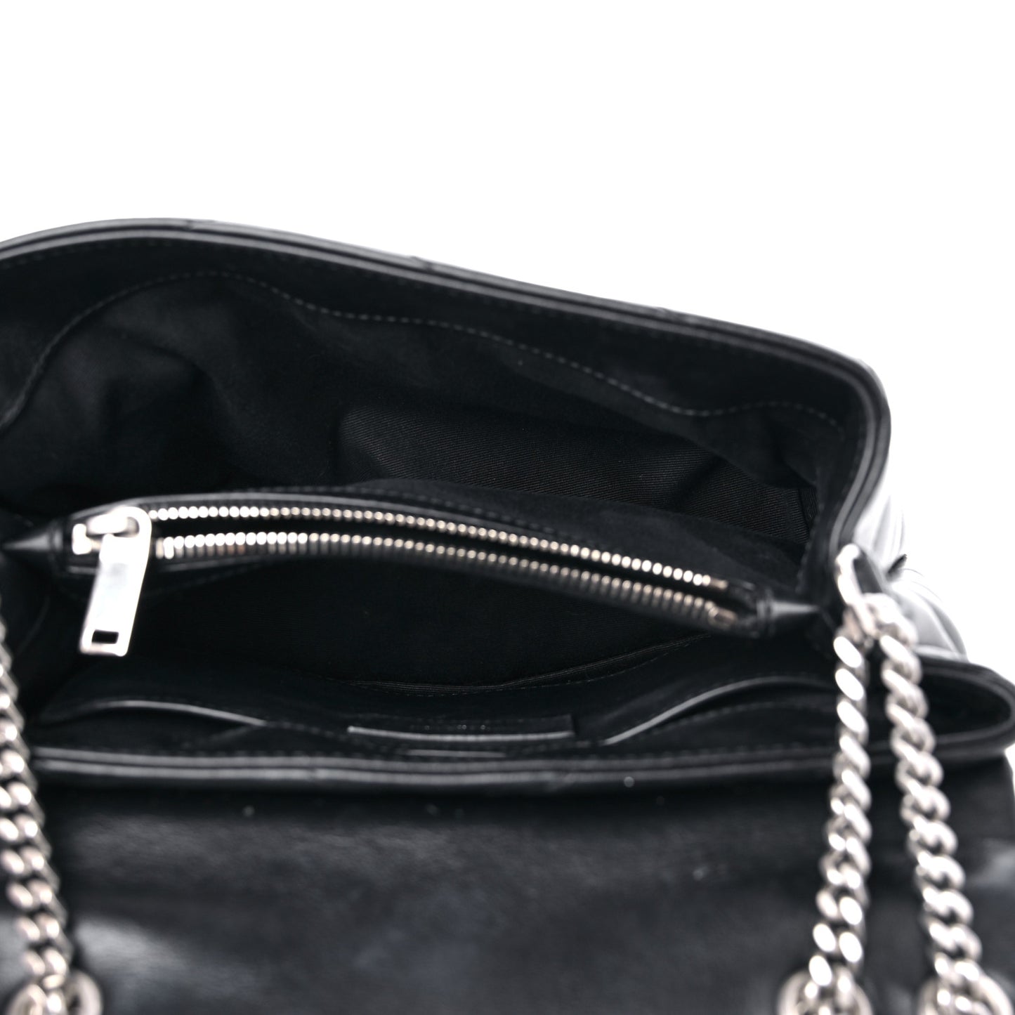 Calfskin Y Quilted Monogram Small Loulou Chain Satchel Black