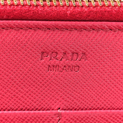 Prada Saffiano Continental Double Snap Wallet  Peonia 6 of 8