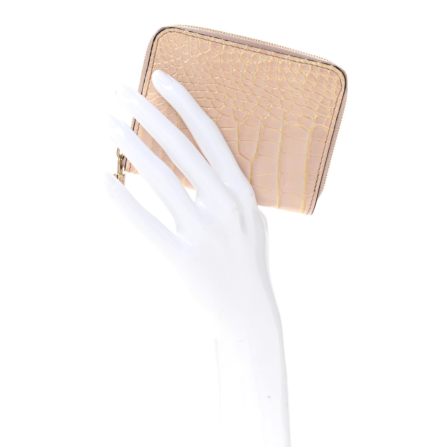 Alligator Zippy Coin Purse Pearl