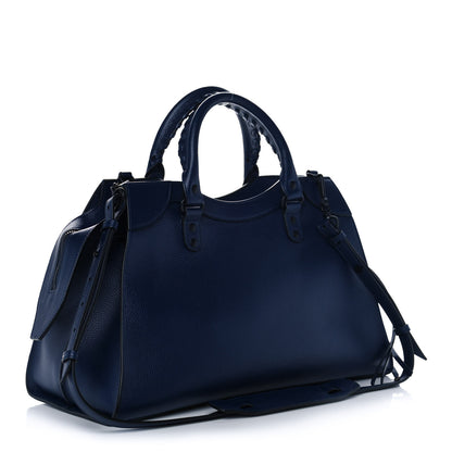 Balenciaga Grained Calfskin Black Hardware Neo Classic City Navy 2 of 13
