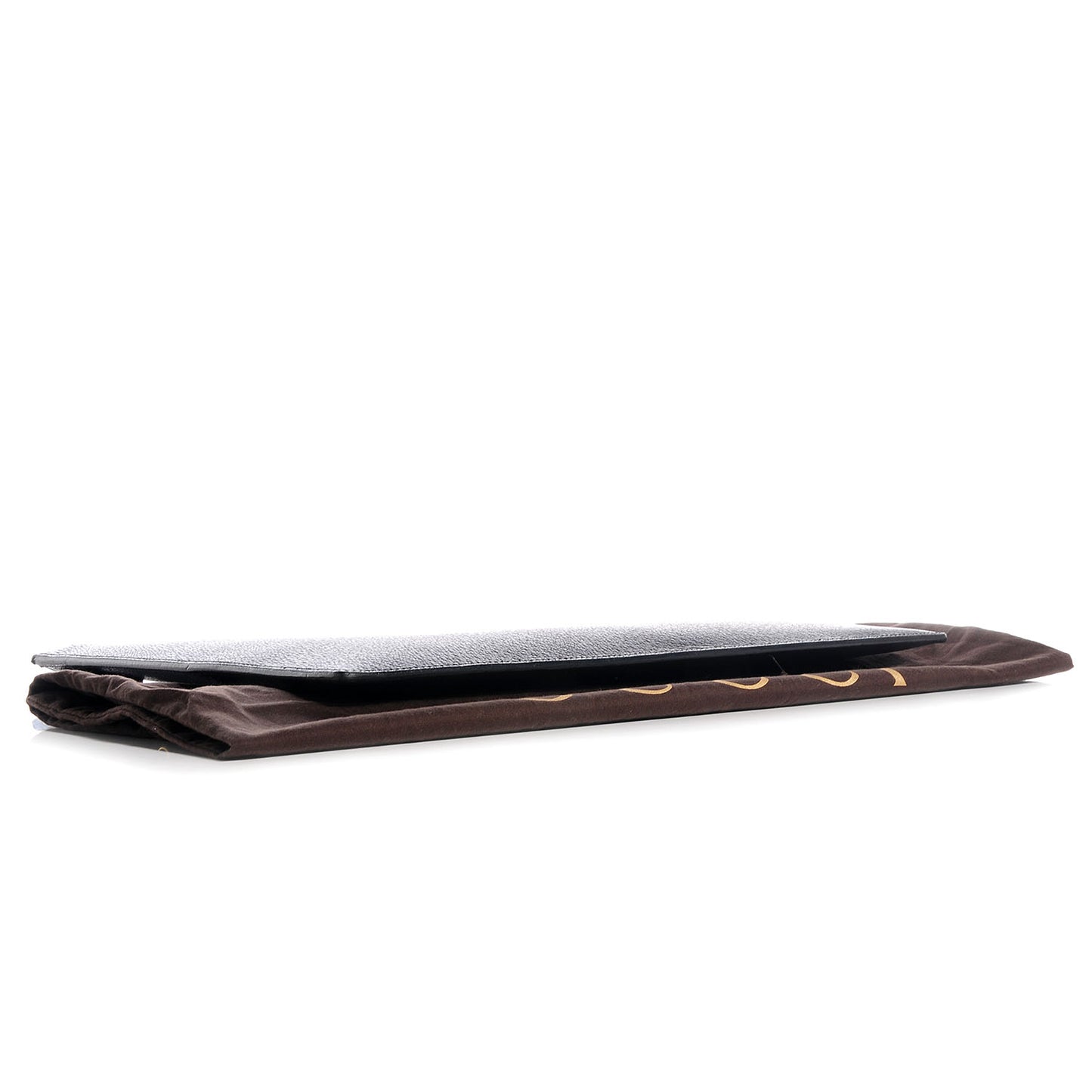Leather Portfolio with Chain Black