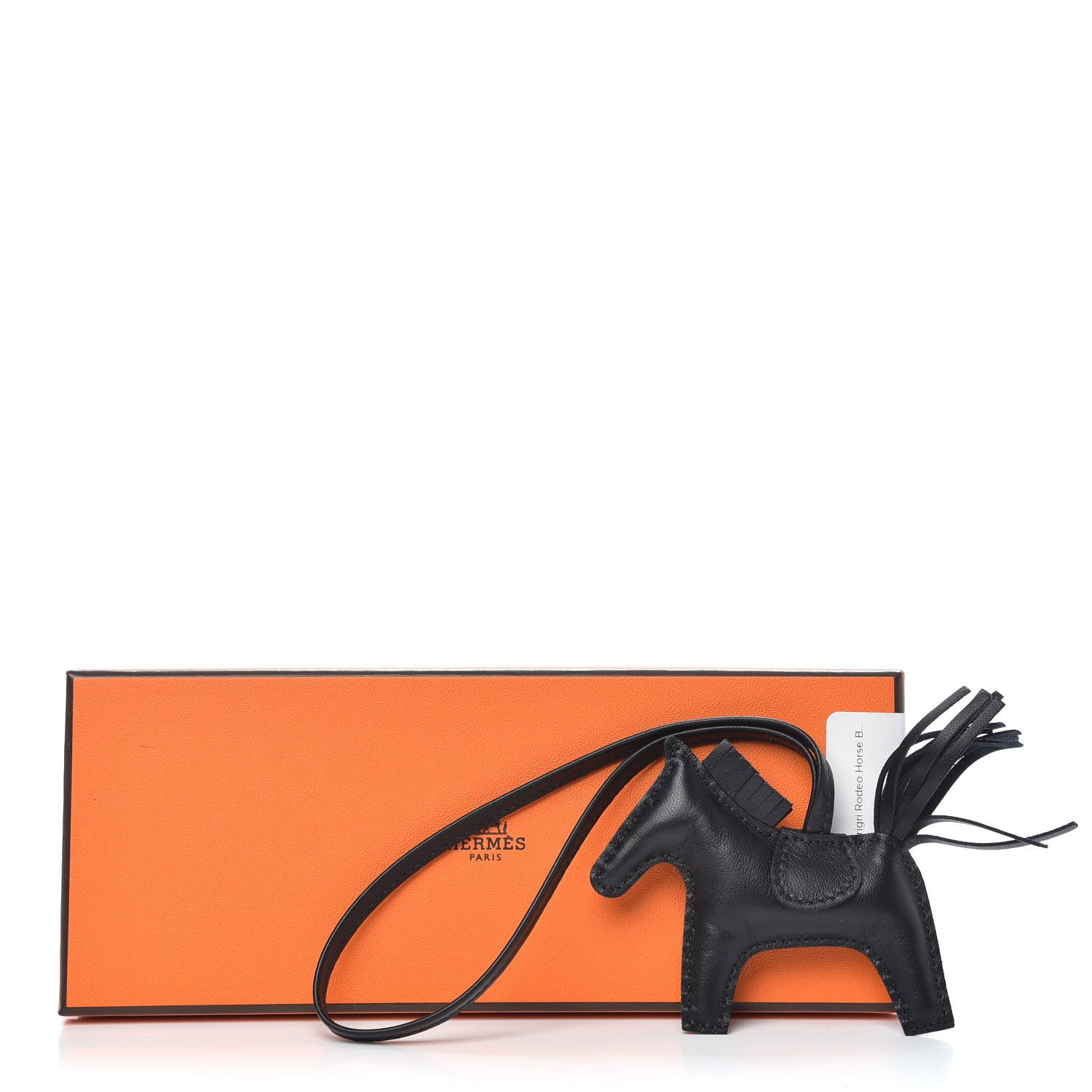 Hermes Milo Lambskin Grigri Rodeo Horse Bag Charm PM So Black 4 of 4