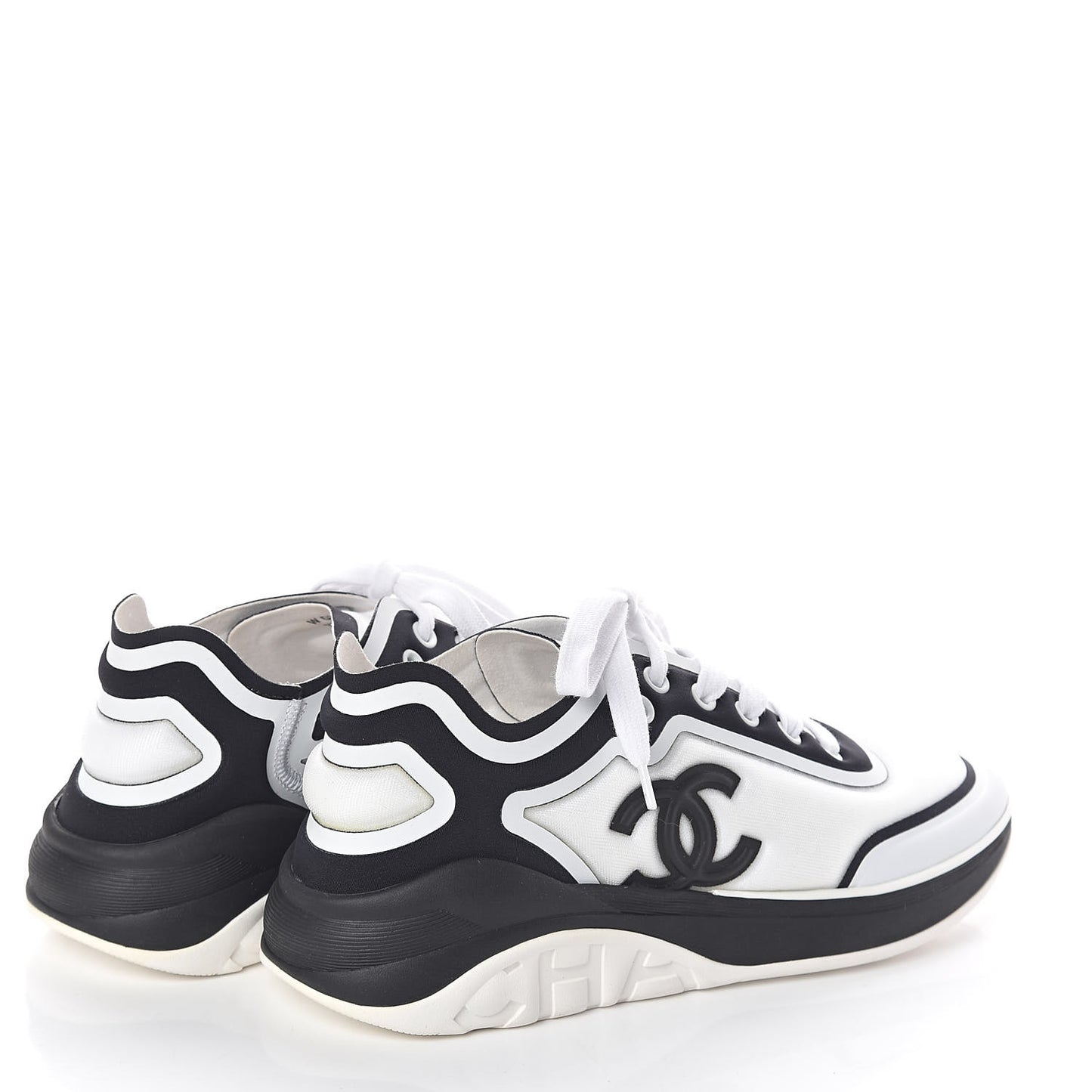 Suede Calfskin Stretch Fabric CC Sneakers 37 White