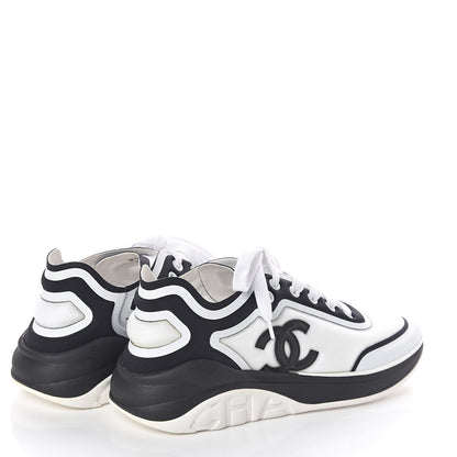 Chanel Suede Calfskin Stretch Fabric CC Sneakers 37 White 4 of 7