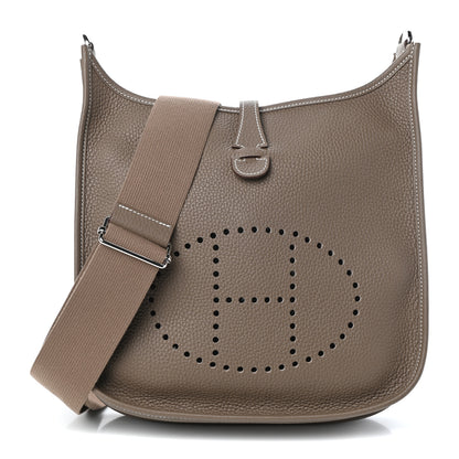 Hermes Taurillon Clemence Evelyne III PM Etoupe 1 of 9