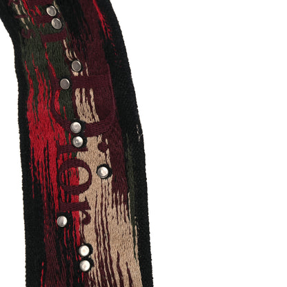 Christian Dior Canvas Embroidered Studded Bohemian Shoulder Strap Red 7 of 7