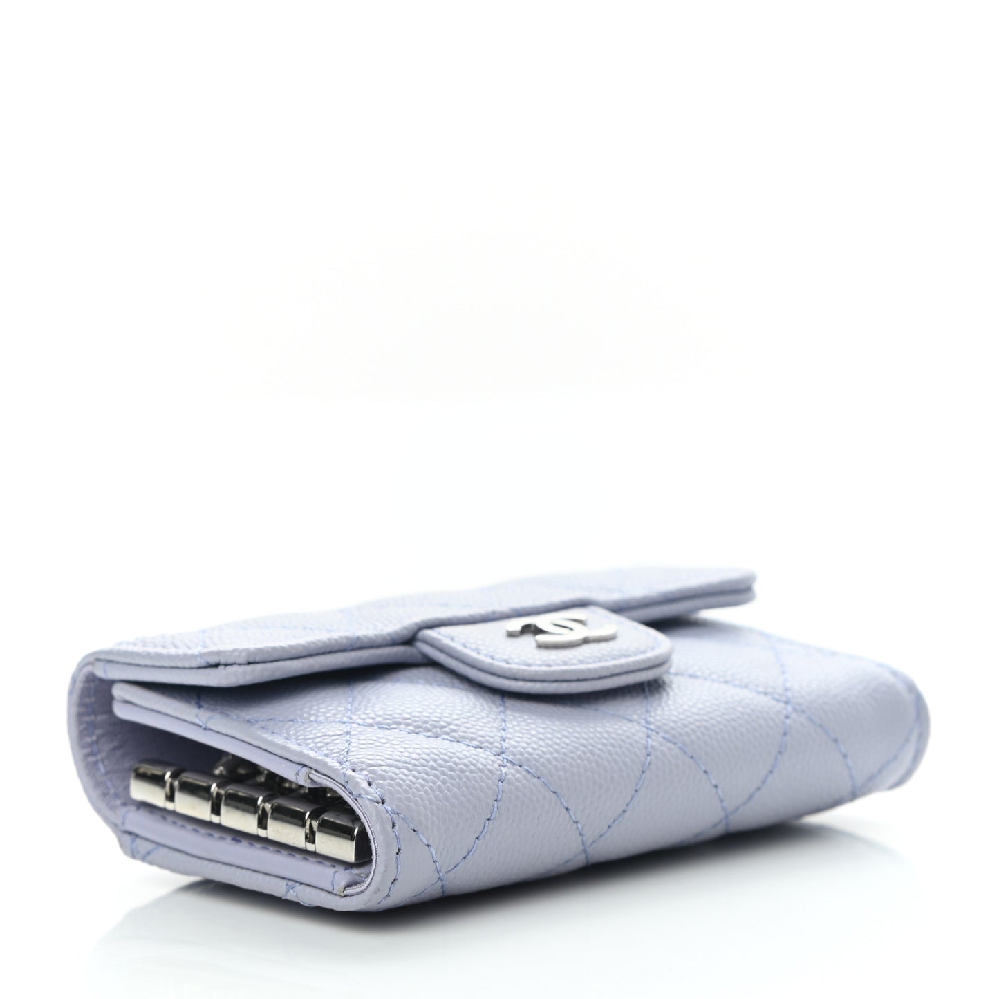 Caviar Quilted Classic 4 Key Holder Wallet Light Purple