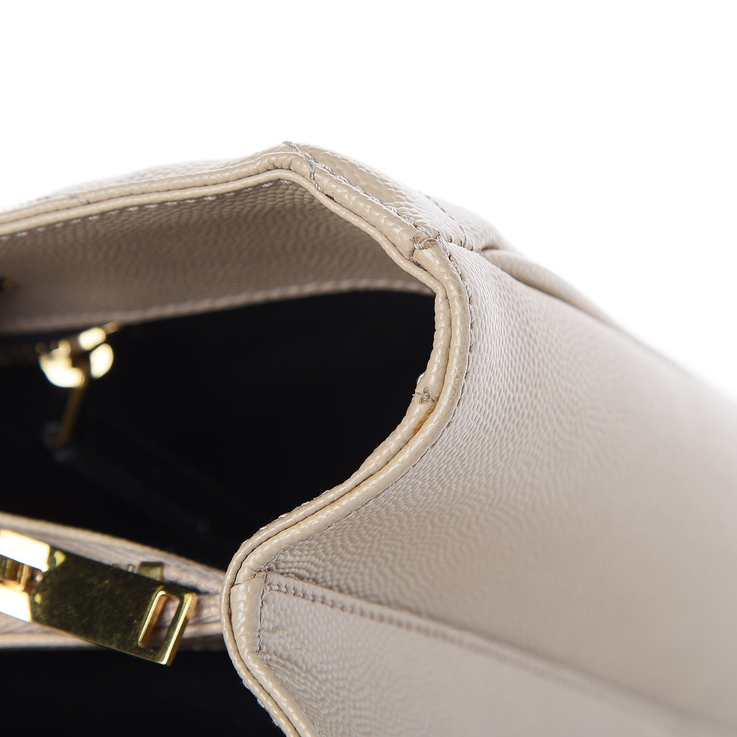 Saint Laurent Grain de Poudre Matelasse Chevron Monogram Shopping Bag Nude Powder 13 of 13