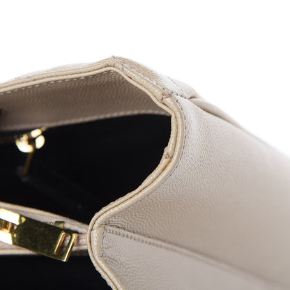 Saint Laurent Grain de Poudre Matelasse Chevron Monogram Shopping Bag Nude Powder 13 of 13