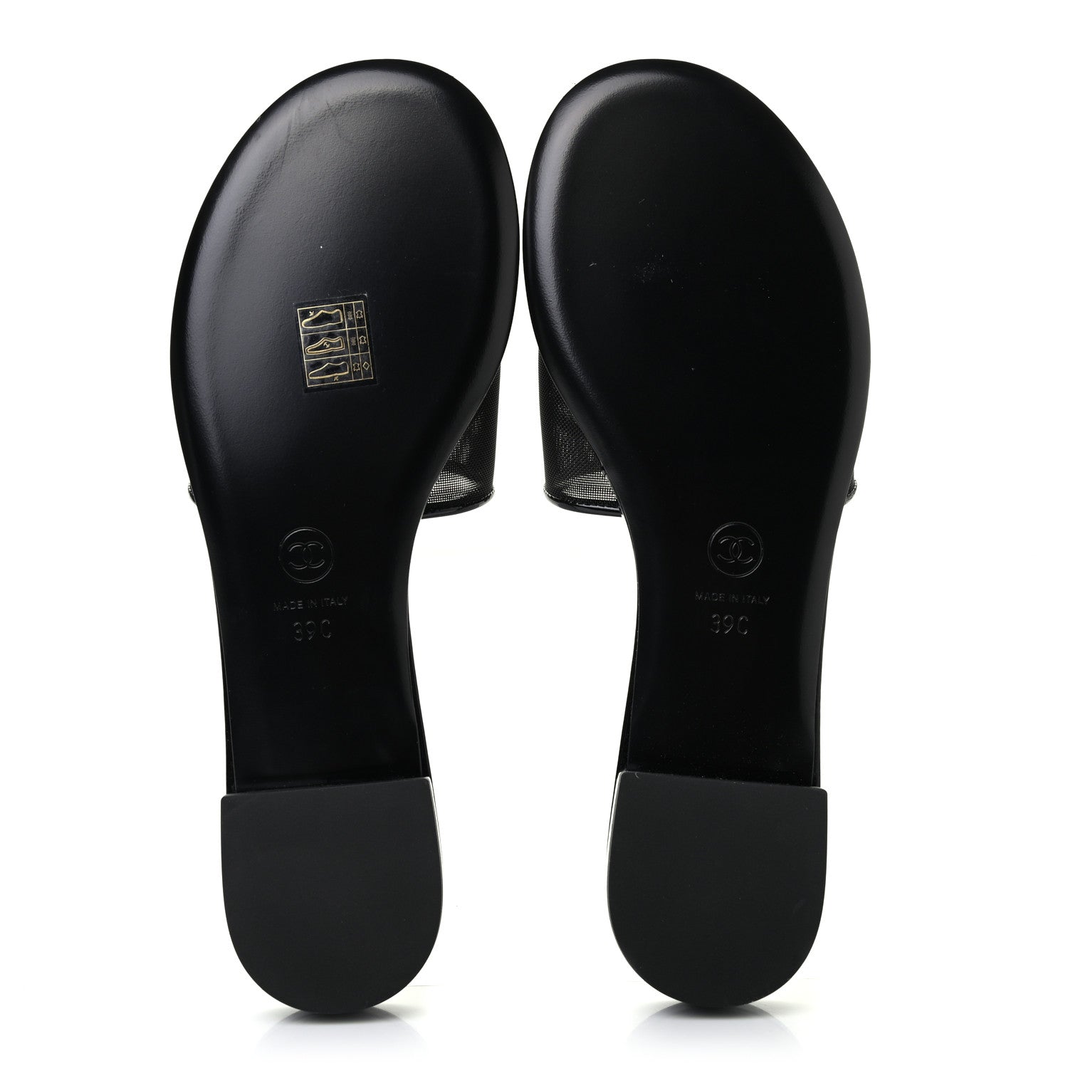 Chanel Mesh Patent Calfskin CC Mules 39 Black 4 of 5