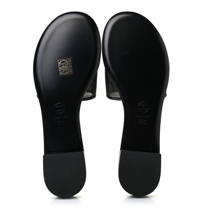 Chanel Mesh Patent Calfskin CC Mules 39 Black 4 of 5