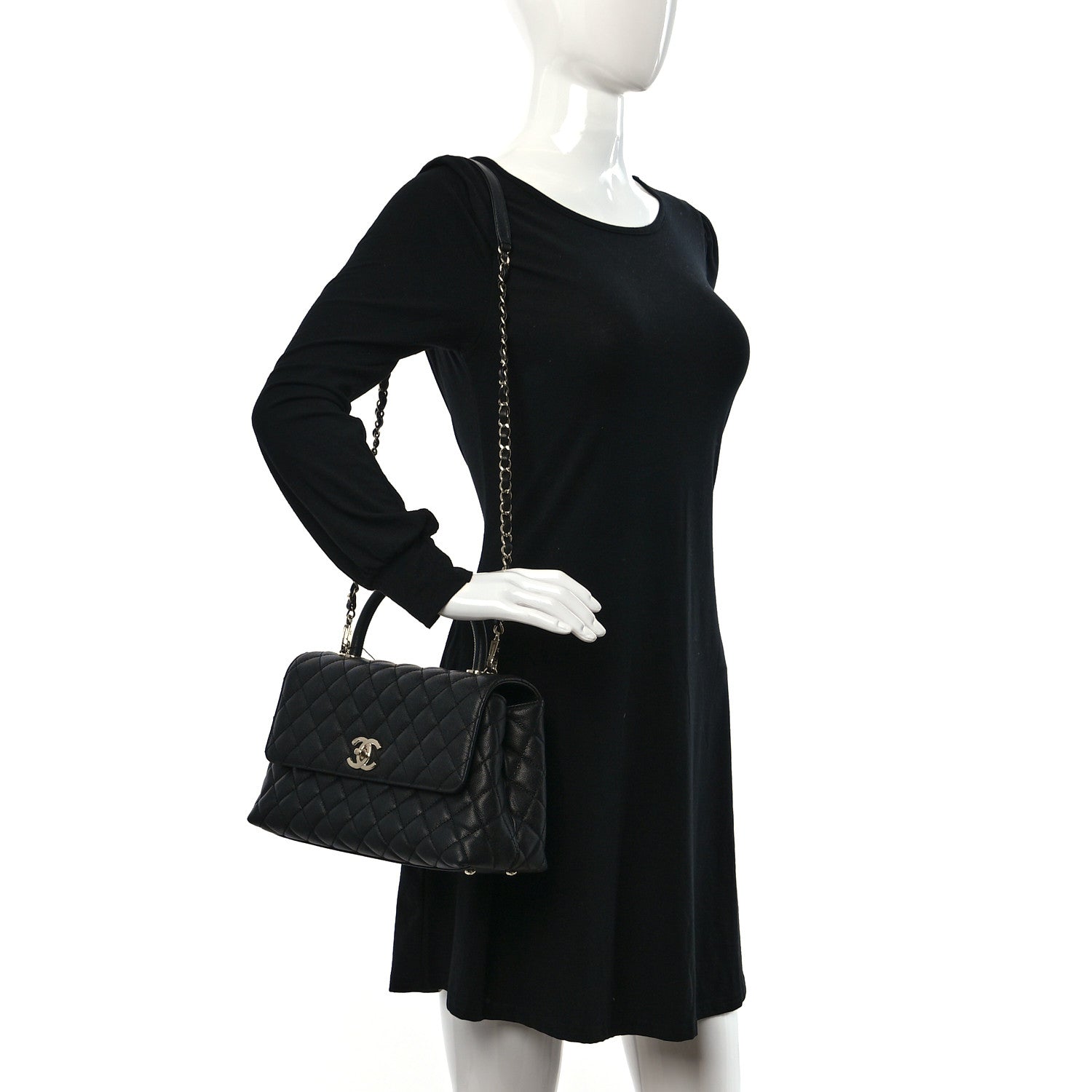 Chanel Caviar Quilted Small Coco Handle Flap Black 2 of 11