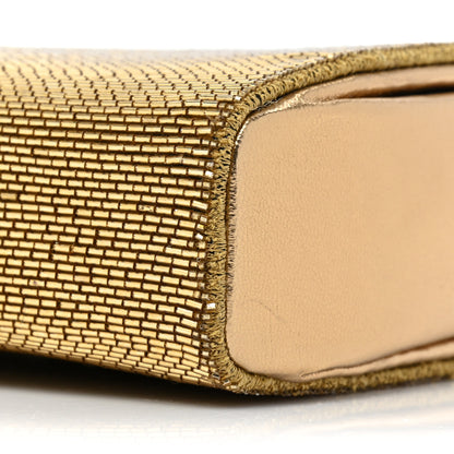 Valentino Garavani Metallic Calfskin Beaded Rockstud Evening Clutch Antique Bronze 7 of 13